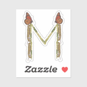 Monarch Butterfly - Letter M Monogram, M Initial