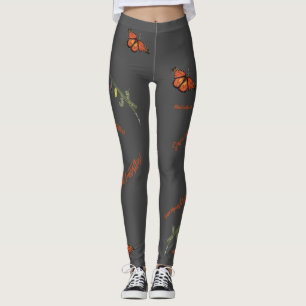 Monarch butterfly lifecycle leggings