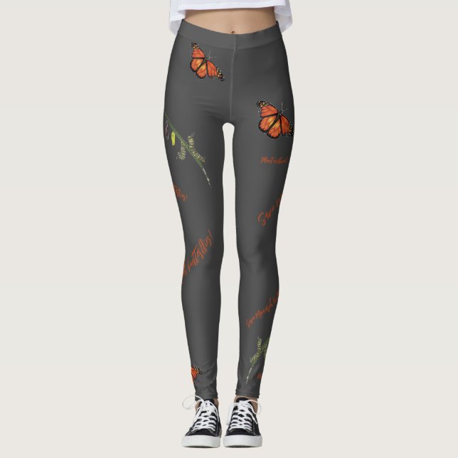 Monarch butterfly lifecycle leggings (Front)