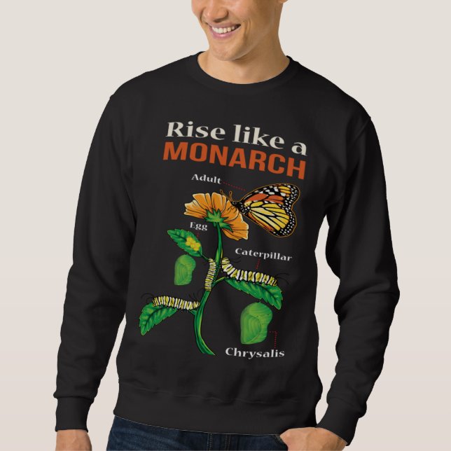 Monarch Butterfly  Lifecycle Metamorphosis Sweatshirt (Front)