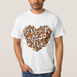 Monarch Butterfly Love Heart T Gift for Women and  T-Shirt