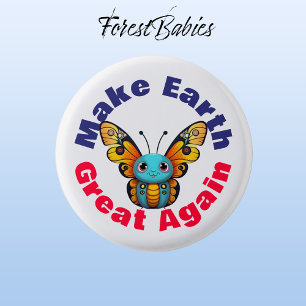 Monarch Butterfly, Make Earth Great Again, Animal 3 Cm Round Badge
