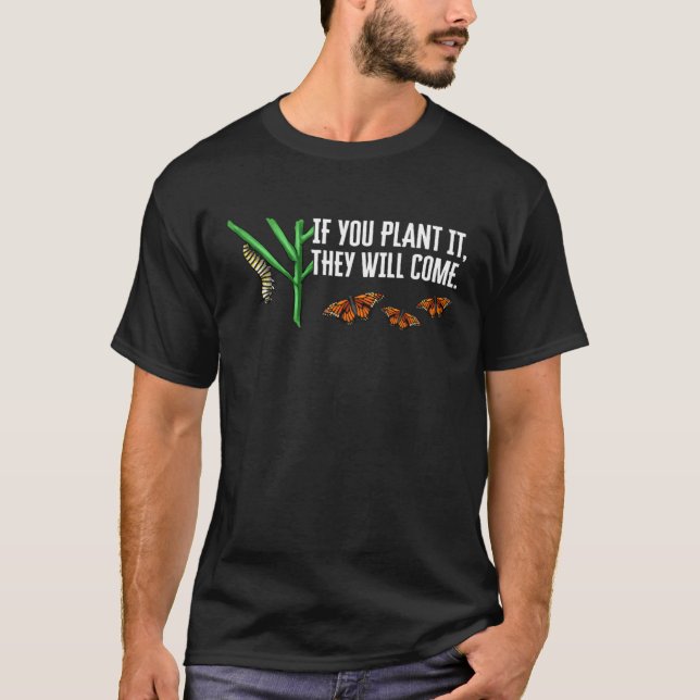 Monarch Butterfly Milkweed Insect Collector Entomo T-Shirt (Front)