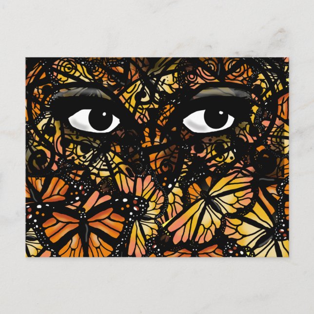 MONARCH BUTTERFLY MYSTERY EYES by Slipperywindow Postcard (Front)