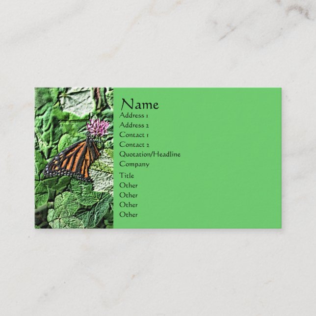 Monarch Butterfly Nature Art Business Card (Front)