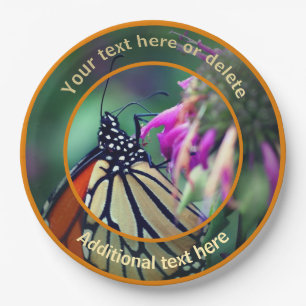 Monarch Butterfly Nature Personalised Party Paper Plate