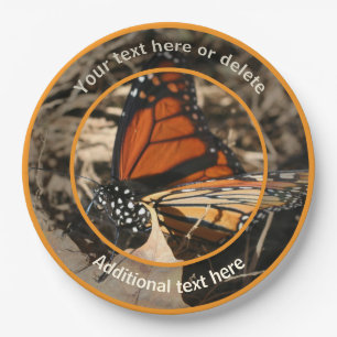 Monarch Butterfly Nature Personalised Party   Paper Plate