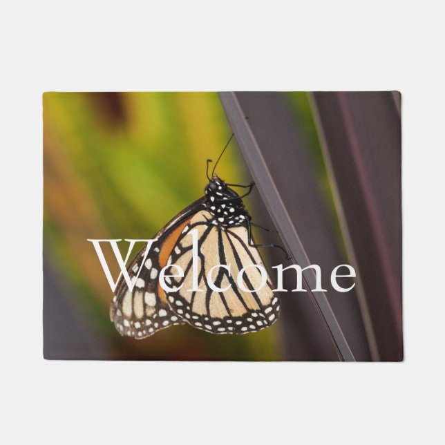 Monarch Butterfly on Agave Doormat (Front)