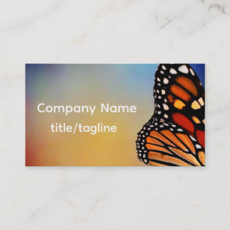 monarch butterfly on blue and orange nature business card