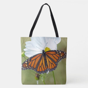 Monarch Butterfly on Cosmos Tote Bag