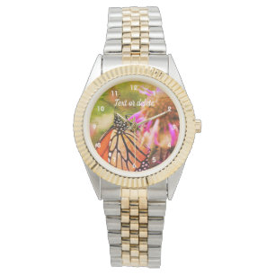 Monarch Butterfly On Flower Abstract Personalised Watch