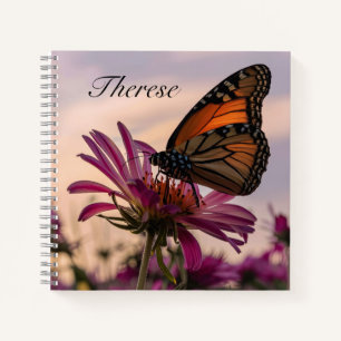 Monarch Butterfly on Flower Personalised Notebook