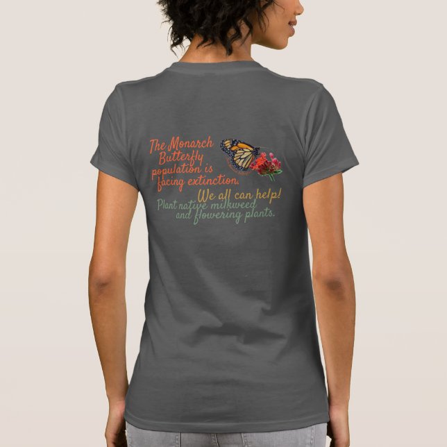 Monarch butterfly on flowers T-Shirt (Back)