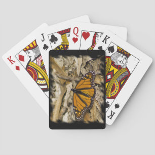 Monarch Butterfly on Ground Black edge Playing Cards