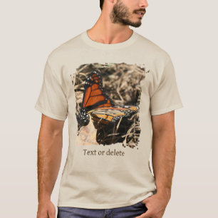 Monarch Butterfly On Leaf Personalized Nature T-Shirt