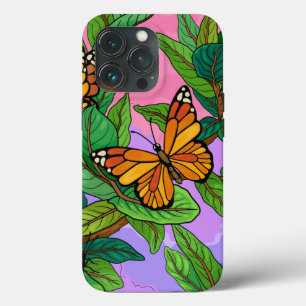 Monarch Butterfly on Leaves iPhone 13 Pro Case