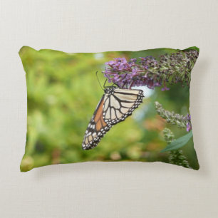 Monarch Butterfly on Purple Butterfly Bush Decorative Cushion