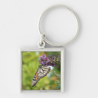 Monarch Butterfly on Purple Butterfly Bush Key Ring