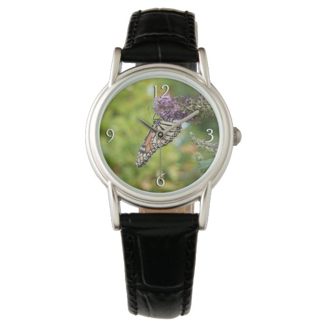 Monarch Butterfly on Purple Butterfly Bush Watch (Front)