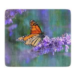 Monarch Butterfly on Purple lilac Flower Cutting Board