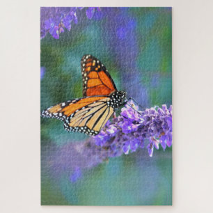 Monarch Butterfly on Purple lilac Flower Jigsaw Puzzle
