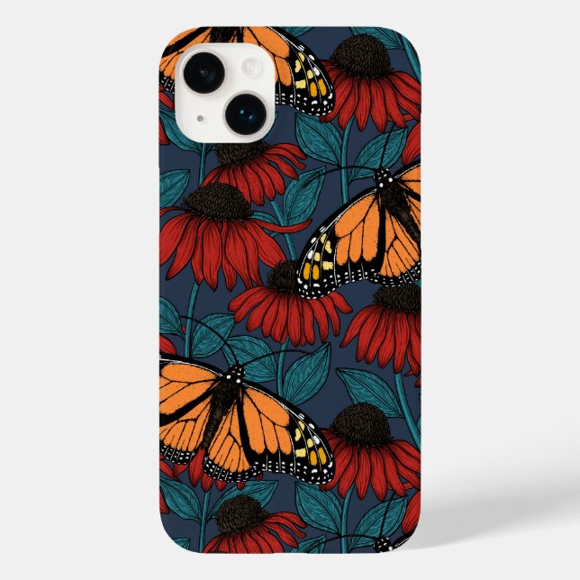 Monarch butterfly on red coneflowers Case-Mate iPhone case (Back)