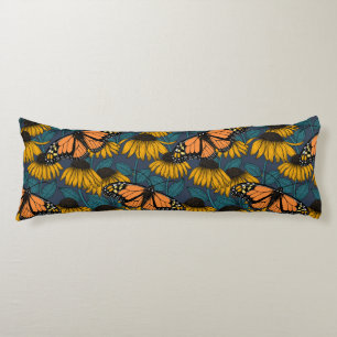 Monarch butterfly on yellow coneflowers body cushion
