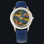 Monarch butterfly on yellow coneflowers watch<br><div class="desc">Hand-drawn seamless pattern with coneflowers and monarch butterflies.</div>