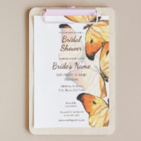 Monarch Butterfly Orange Bridal Shower Invitation
