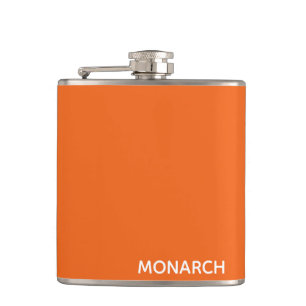 Monarch butterfly orange colour name hip flask