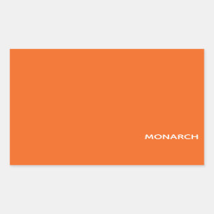 Monarch butterfly orange colour name rectangular sticker