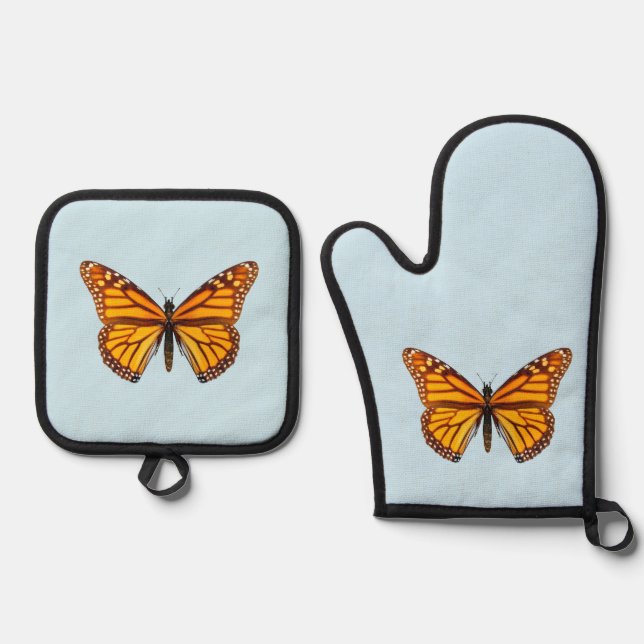 Monarch Butterfly Oven Mitt & Pot Holder Set (Front)