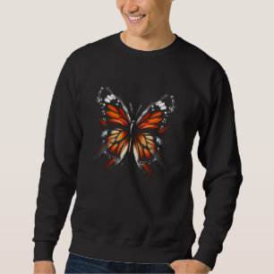 Monarch Butterfly Paint Brush Art Women Girls Kids Sweatshirt