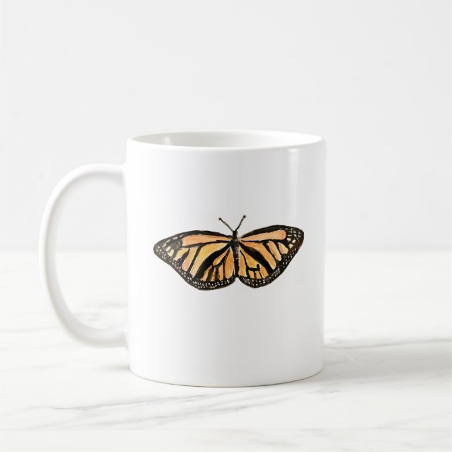 Monarch Butterfly Painting Insect Coffee Mug (Left)