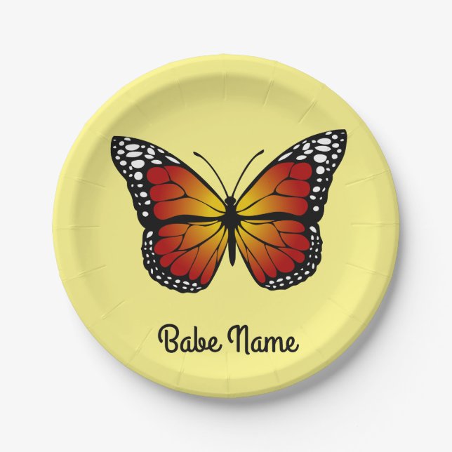 Monarch Butterfly Paper Plate (Front)
