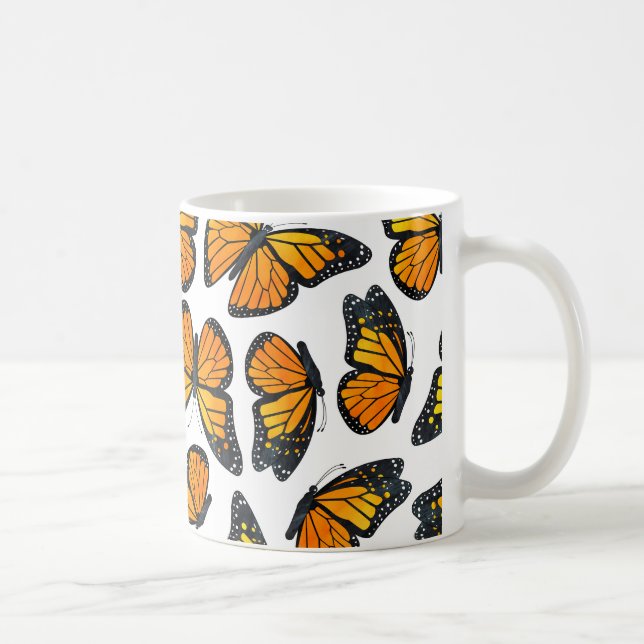 Monarch Butterfly Pattern Coffee Mug (Right)