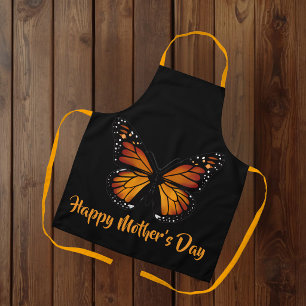 Monarch Butterfly Personalized Black Apron