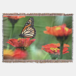 Monarch Butterfly Pollination Throw Blanket