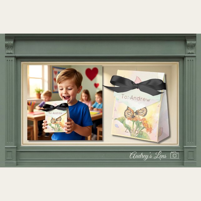 Monarch Butterfly Pollinator Classroom Valentine  Favour Box (Creator Uploaded)