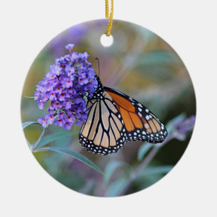Monarch butterfly profile ceramic tree decoration