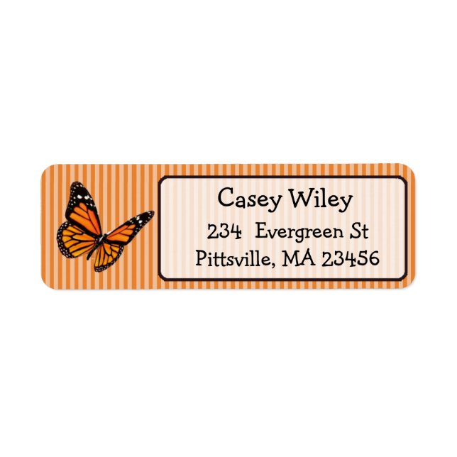 Monarch Butterfly Return Address Label (Front)