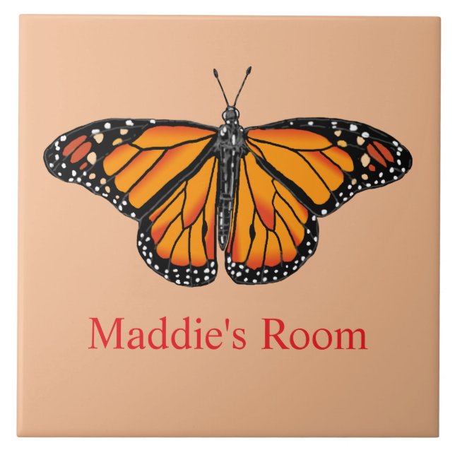 Monarch butterfly Room Sign  Tile (Front)
