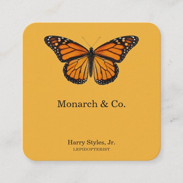 Monarch Butterfly Square Business Card (Front)