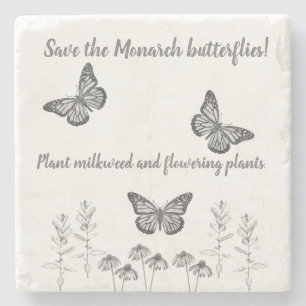 Monarch Butterfly Stone Coaster