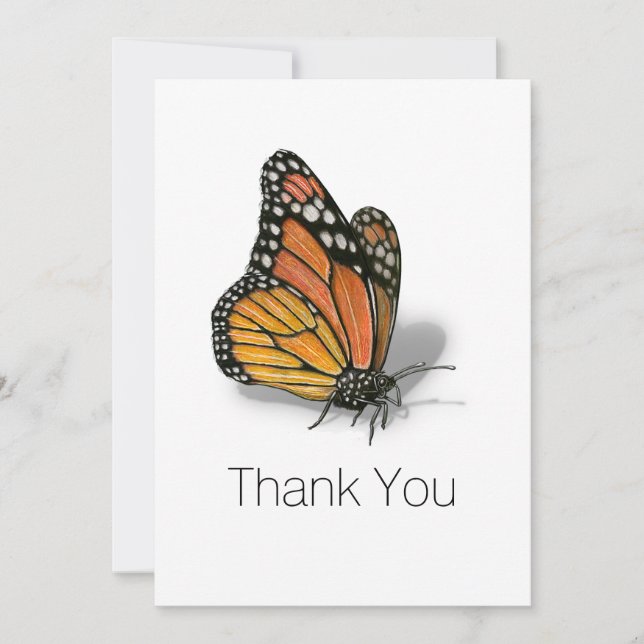 Monarch Butterfly Thank You Card (Front)