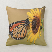 Monarch Butterfly Throw Pillow