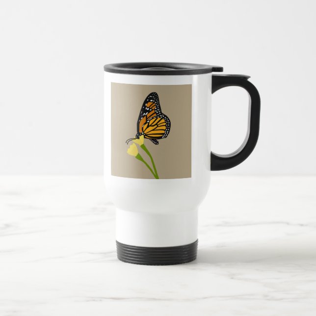 Monarch butterfly travel mug (Right)