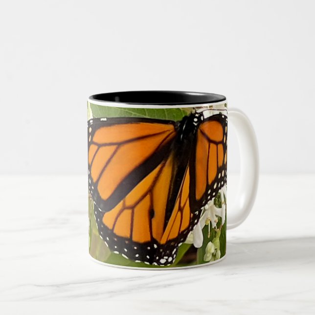 Monarch Butterfly Two-Tone Coffee Mug (Front Right)