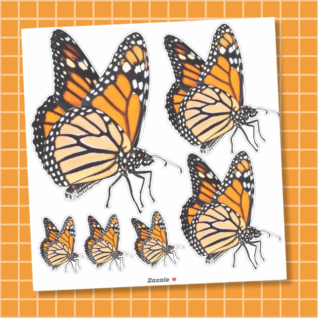 Monarch Butterfly Vinyl Sticker Sheet ( Monarch Butterfly Kiss-Cut Vinyl Sticker Sheet – Assorted Sizes & Vibrant Designs)
