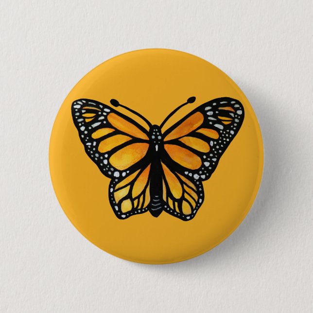 Monarch Butterfly Watercolor Painting Butterflies  6 Cm Round Badge (Front)